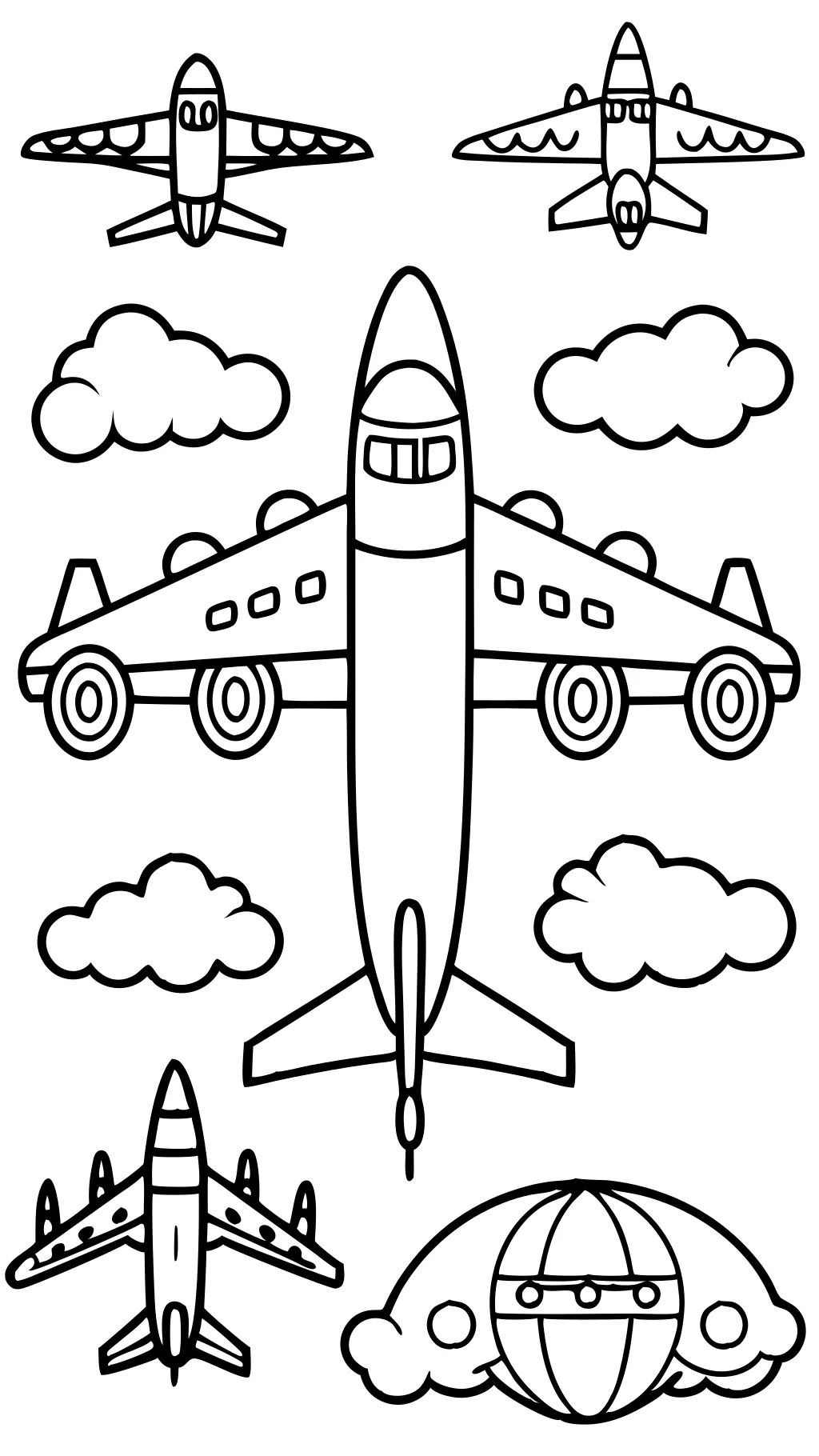 realistic airplane coloring pages